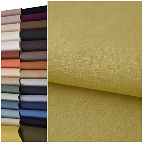 COTTONVILL 11count Linen Blend Solid Bio Washing Fabric 3yard, 25...