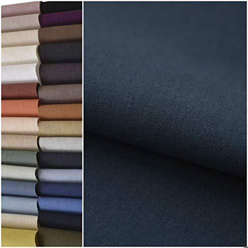 COTTONVILL 11count Linen Blend Solid Bio Washing Fabric 3yard, Ma...