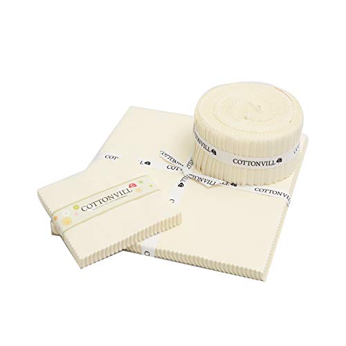 COTTONVILL 20COUNT Cotton Solid Quilting Fabric 5inch Square, 03-...