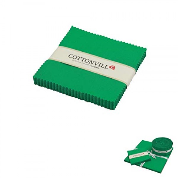COTTONVILL Cotton Solid Precut Quilting Fabric Bundle 42 pcs, Simp...