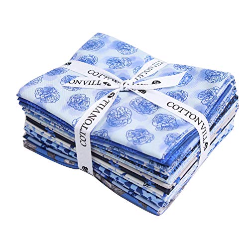 COTTONVILL EMANON Collection 20count Cotton Print Fabric Fat Quar...