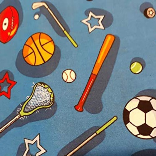 Country Snuggles Sports Equipment Fabric by The Yard Full Yard
