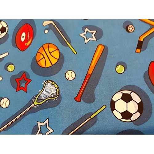 Country Snuggles Sports Equipment Fabric by The Yard Full Yard