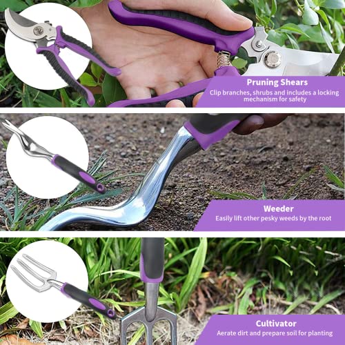 Covacure Gardening Tool Set - 11 Piece Aluminum Alloy Steel Hand T...