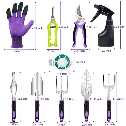 Covacure Gardening Tool Set - 11 Piece Aluminum Alloy Steel Hand T...