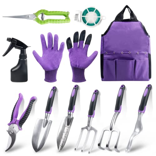 Covacure Gardening Tool Set - 11 Piece Aluminum Alloy Steel Hand T...