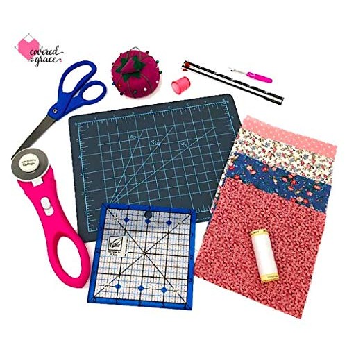 Beginner Sewing Kit for Quilting - Includes Tools, Fabric, Pattern...