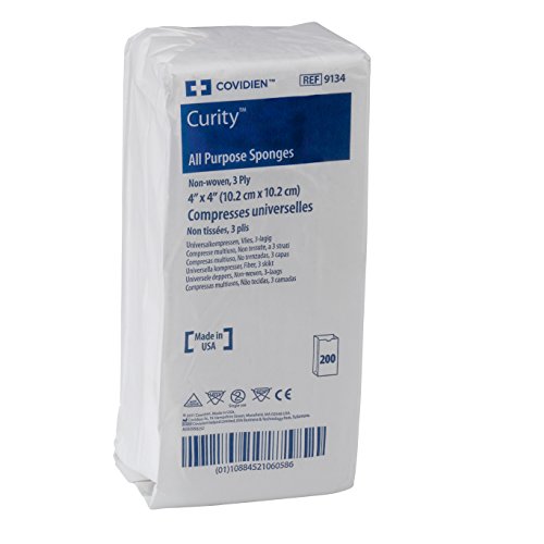 COVIDIEN 9134 Curity Non-Woven All-Purpose Sponge, Non-Sterile, 4...