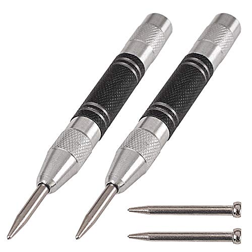 Cozihom Automatic Center Punch 2 Pack, 5 Inches Spring Loaded Cent...