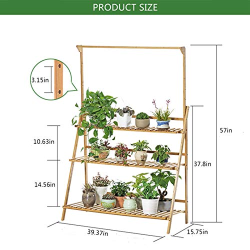 COZIMON 3-Tier Hanging Plant Stand, Adjustable Height Indoor-Outdo...