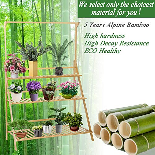 COZIMON 3-Tier Hanging Plant Stand, Adjustable Height Indoor-Outdo...