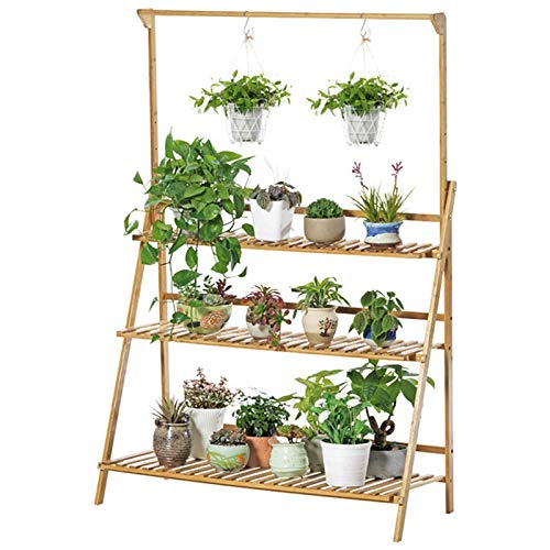 COZIMON 3-Tier Hanging Plant Stand, Adjustable Height Indoor-Outdo...