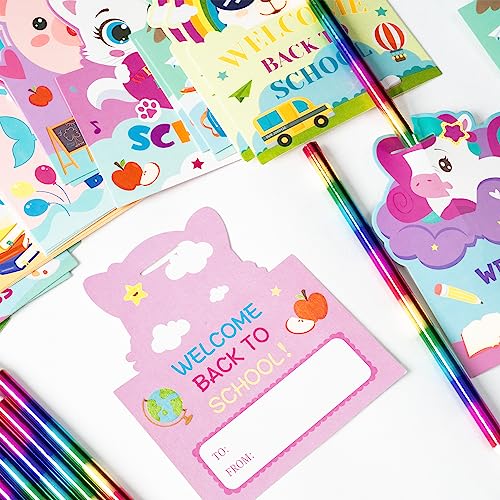 CPicdn 64Pcs Back to School Pencils Cards Set Cartoon Animal Cards...