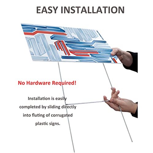 10 Pack H Frame Wire Stakes for Yard Signs,18 x 7 Yard Sign St...