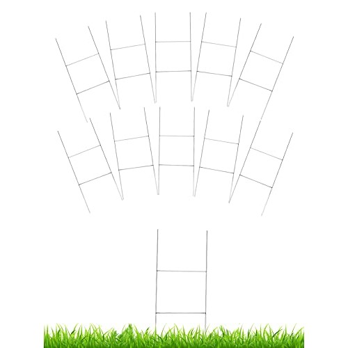 10 Pack H Frame Wire Stakes for Yard Signs,18 x 7 Yard Sign St...