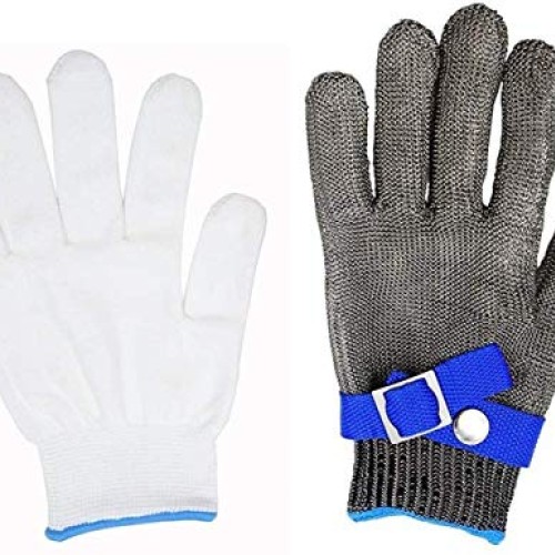 Safety Work Gloves Stab Resistant 316 Stainless Steel Metal Mesh B...