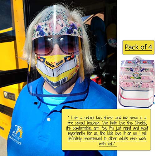 kids face shield I 4 PACK Anti-Fog face shield for kids UNICORN de...