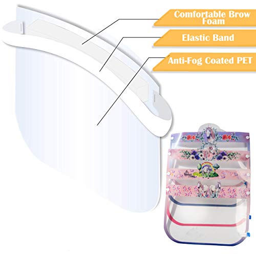 kids face shield I 4 PACK Anti-Fog face shield for kids UNICORN de...
