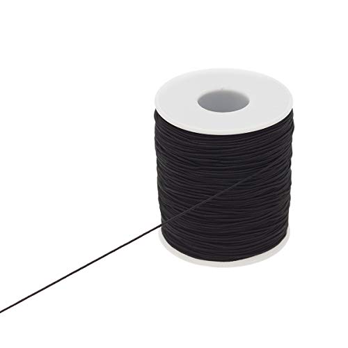 Crafare 1mm Black Elastic Cord Beading Thread Stretch String for H...
