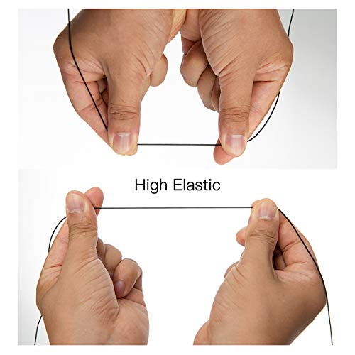 Crafare 1mm Black Elastic Cord Beading Thread Stretch String for H...
