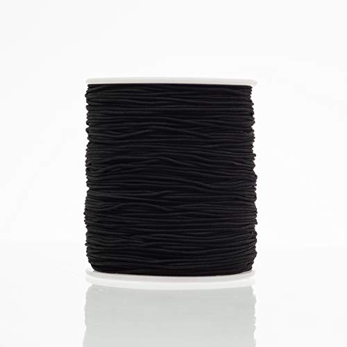Crafare 1mm Black Elastic Cord Beading Thread Stretch String for H...