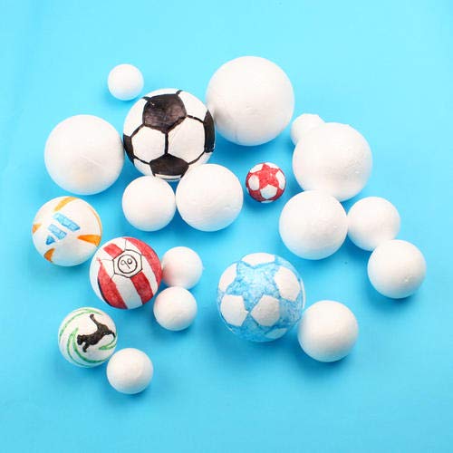 Crafare 28pc 2 Inch White Craft Styrofoam Balls Round Smooth Polys...