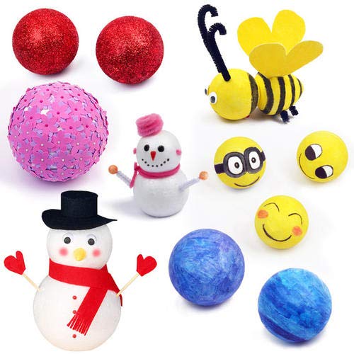 Crafare 28pc 2 Inch White Craft Styrofoam Balls Round Smooth Polys...