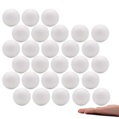 Crafare 28pc 2 Inch White Craft Styrofoam Balls Round Smooth Polys...