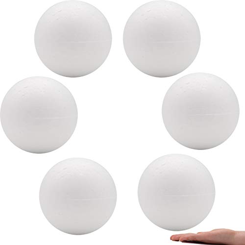 Crafare 6pc 6 Inch White Styrofoam Balls for Holiday Wedding Craft...