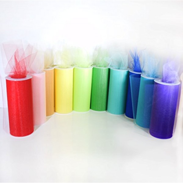 Craft and Party 10 Colors Tulle Assortment, Tulle Rolls Tulle Nett...