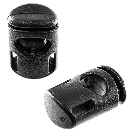 1/4 Inch Black Ellipse Cord Lock Clamp Toggle Stop Slider for Para...