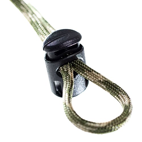 1/4 Inch Black Ellipse Cord Lock Clamp Toggle Stop Slider for Para...