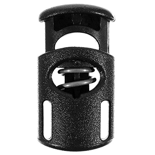 1/4 Inch Black Ellipse Cord Lock Clamp Toggle Stop Slider for Para...