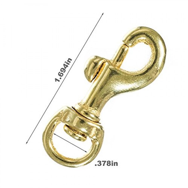 1/2 Inch and Purses for Leathercrafts Dog Leads Square Craft County Brass Trigger Clip Swivel Snap Hooks Packs of 2 