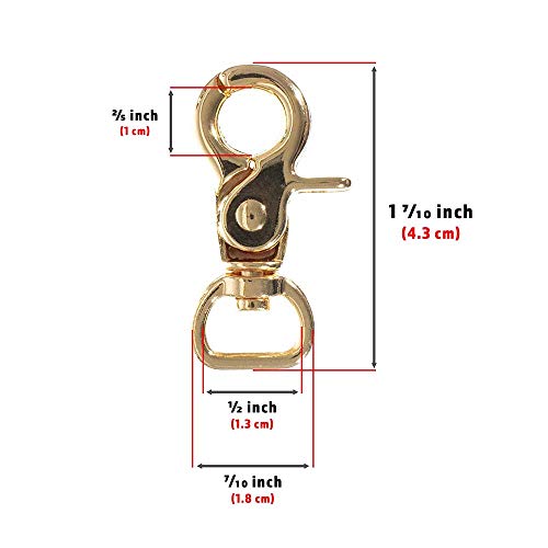 Craft County Gold 1/2 Inch Swivel Lobster Claw - for Arts, Crafts,...