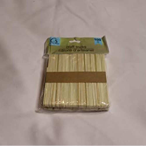 100 Popsicle Sticks, pack of 100 natural wood crafts sticks for DI...