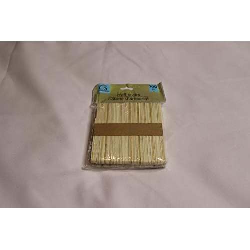 100 Popsicle Sticks, pack of 100 natural wood crafts sticks for DI...
