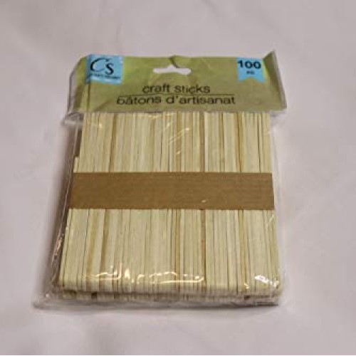 100 Popsicle Sticks, pack of 100 natural wood crafts sticks for DI...