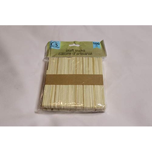 100 Popsicle Sticks, pack of 100 natural wood crafts sticks for DI...