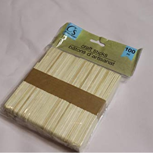 100 Popsicle Sticks, pack of 100 natural wood crafts sticks for DI...