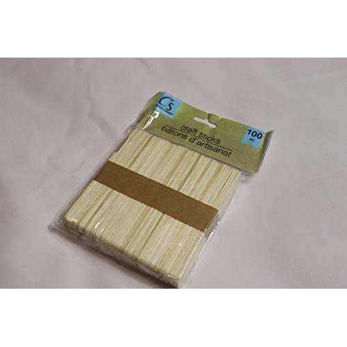 100 Popsicle Sticks, pack of 100 natural wood crafts sticks for DI...