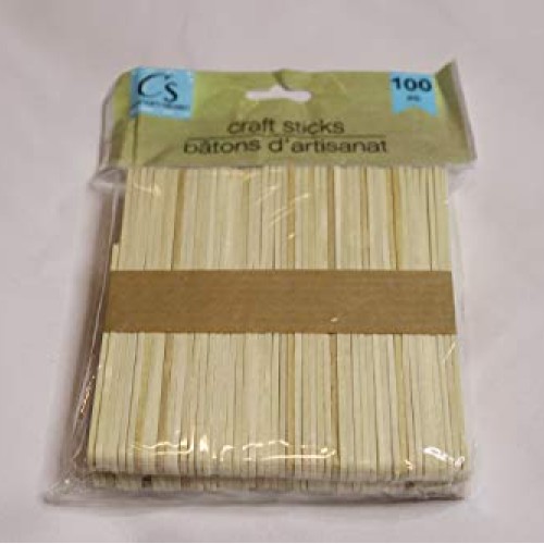 100 Popsicle Sticks, pack of 100 natural wood crafts sticks for DI...
