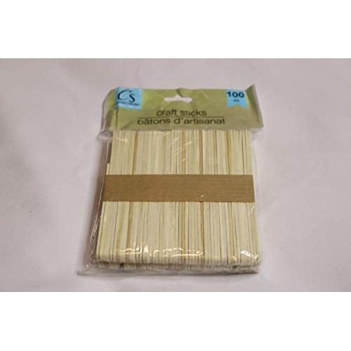 100 Popsicle Sticks, pack of 100 natural wood crafts sticks for DI...