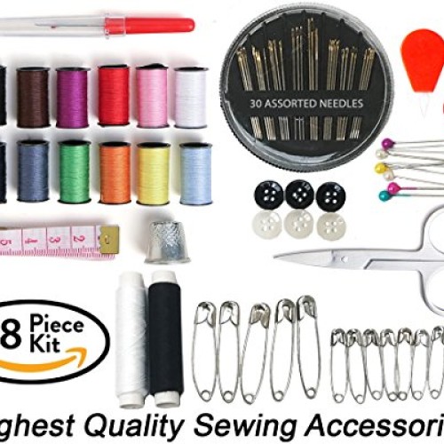 Craftlab Best Mini Sewing Kit with Sewing Survival Ebook, 78 Emerg...
