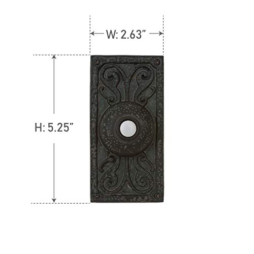Craftmade PB3037-WB Designer Surface Mount Lighted Doorbell LED Pu...