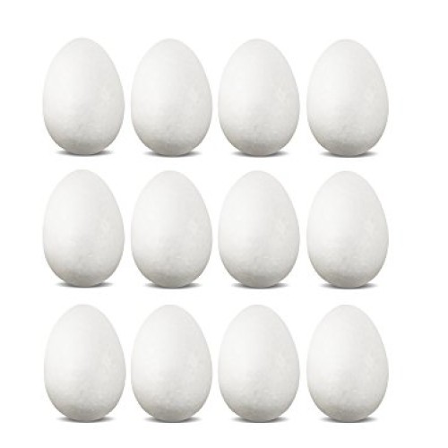CraftMedley PE001 Polyfoam Eggs, 1.77in x1.4in, 12/pk, 1.77 x 1.4