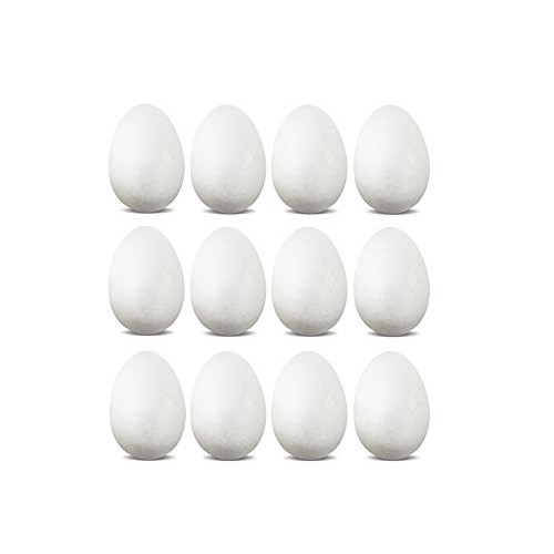 CraftMedley PE001 Polyfoam Eggs, 1.77in x1.4in, 12/pk, 1.77 x 1.4