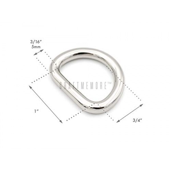 3/4 Inch, Gunmetal CRAFTMEmore D-Ring Findings Metal Non Welded D Rings for Belts Bags Landyard Leathercraft Available 4 Colors 3/4 & 1 Inch Pack of 20 