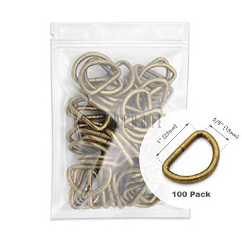 CRAFTMEmore 100 Pack 1 Inch Metal D-Rings Non Welded Dee Ring for ...