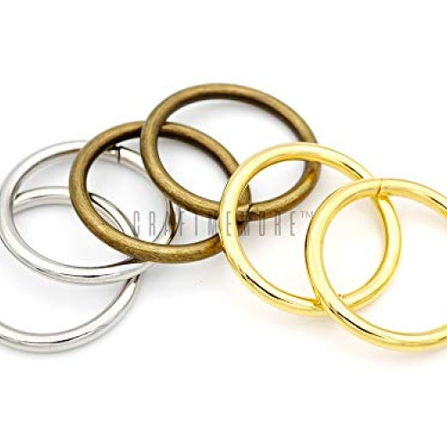 CRAFTMEmore O-Ring Findings Metal Non-Welded O Rings for Belts Bag...